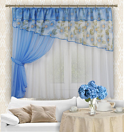 Комплект штор "Утро" (голубой) прав.