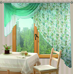 Штора "Фуэте" (бирюзовый) лев.