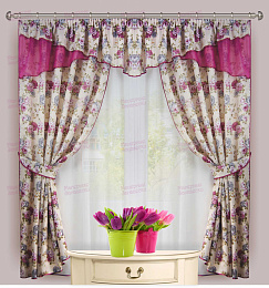 Комплект штор "Жасмин" (малиновый)