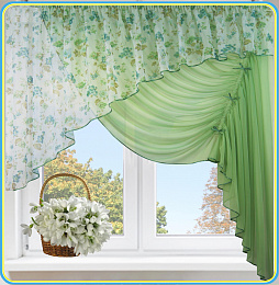 Штора "Грация" (зеленый) лев.