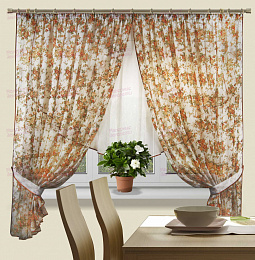 Штора "Букет" (бежевый)